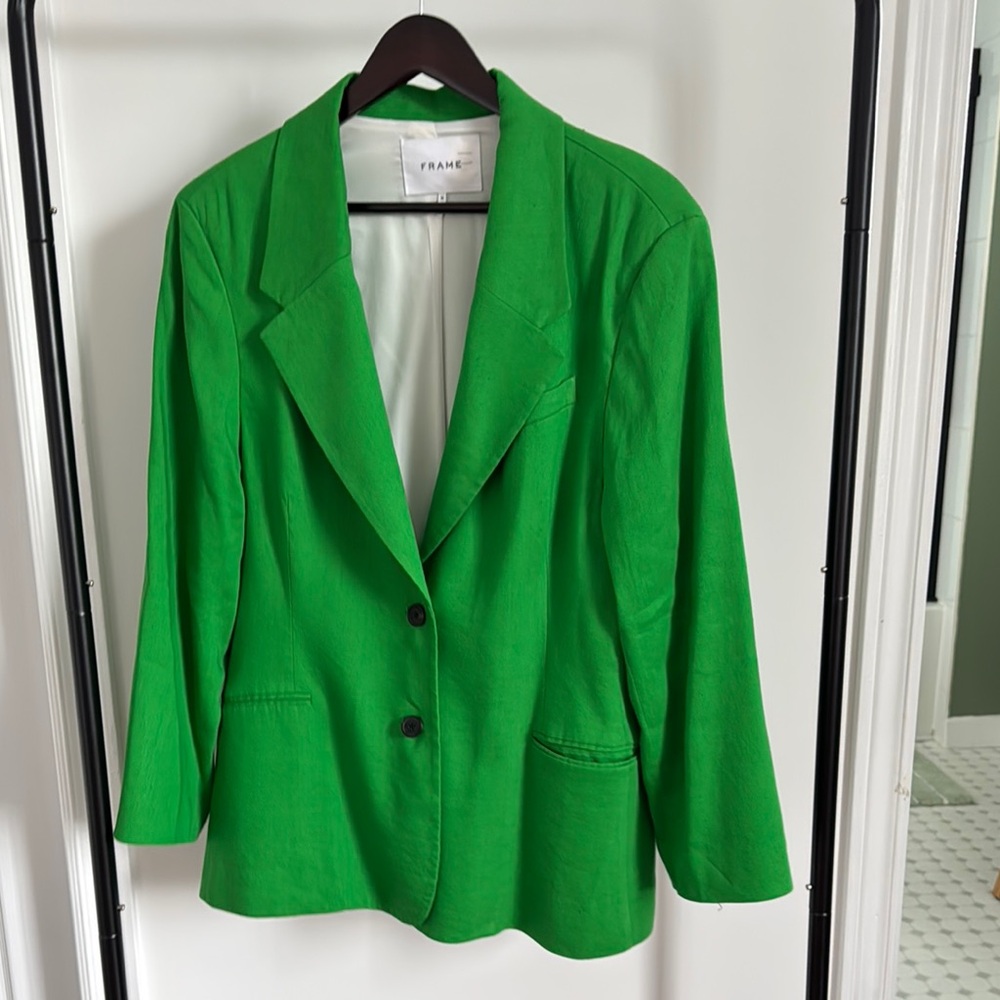 Frame Denim Women's Vibrant Green Suit Jacket